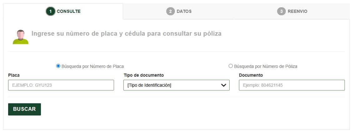 Portal de La Previsora para descargar la copia del SOAT