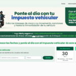 Formulario del portal oficial de la Gobernación de Antioquia para pagar el impuesto vehicular